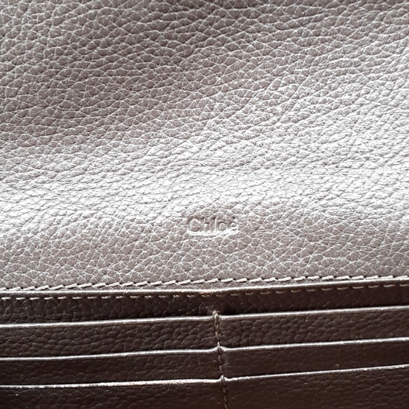 CHLOE PARATY CALFSKIN BROWN LEATHER LONG CONTINENTAL WALLET - Picture 3 of 16